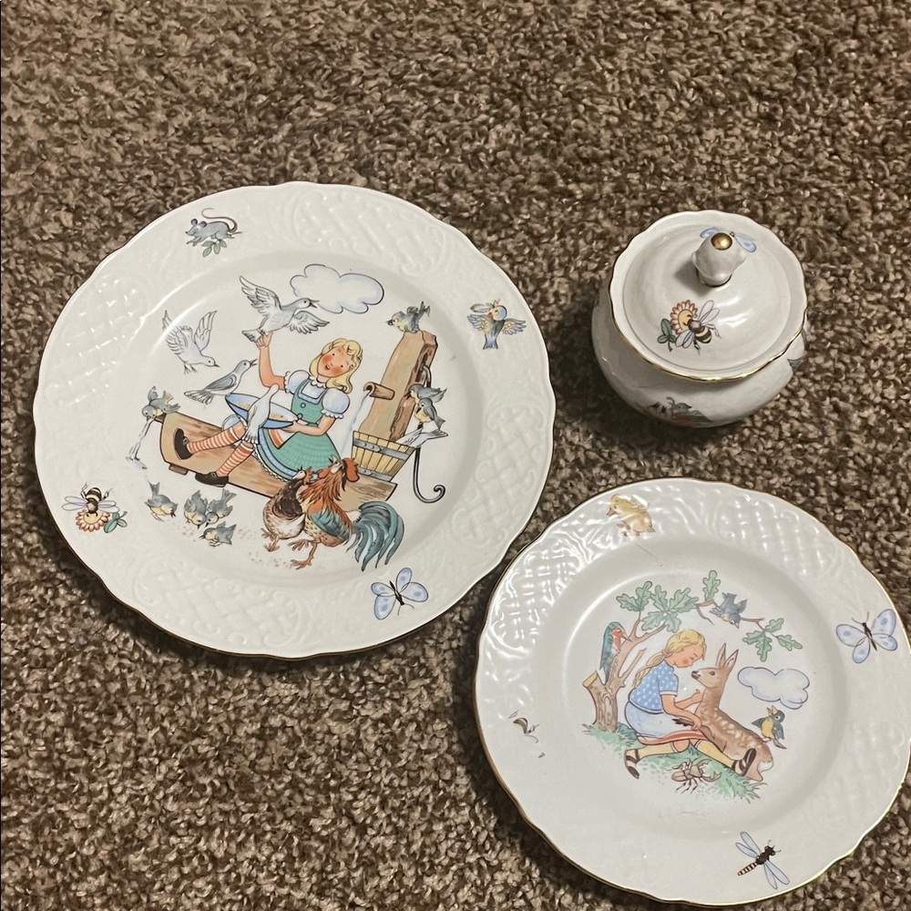 Whimsical Children's Porcelain Dinnerware Set
